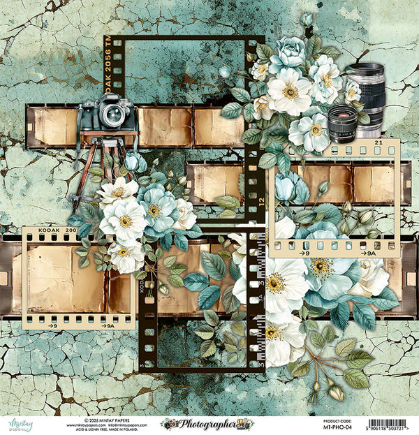 Photo Negatives 12x12 Scrapbook Paper | Photographer {clearance}