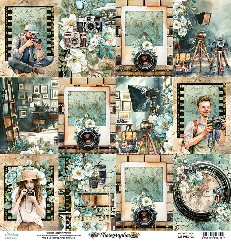 Photo Journaling 12x12 Scrapbook Paper | Photographer {clearance}