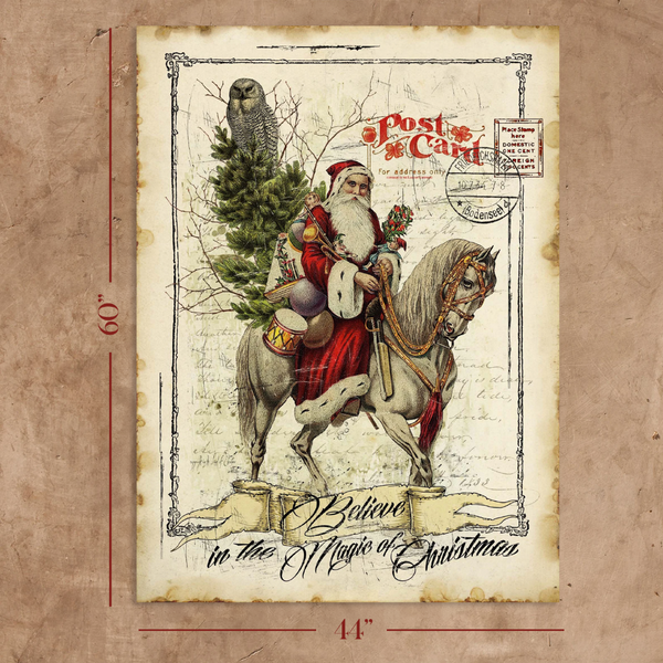 Magic of Christmas 44x60 Canvas Wall Tapestry