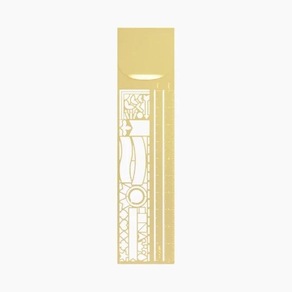 Midori Clip Ruler | Pattern A/Banners {Brass}