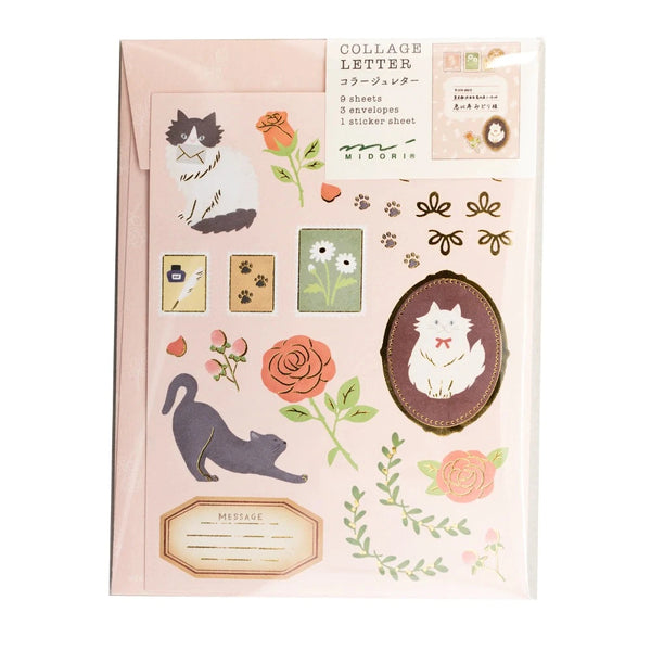 Collage Cat {No. 922} Midori Letter Set