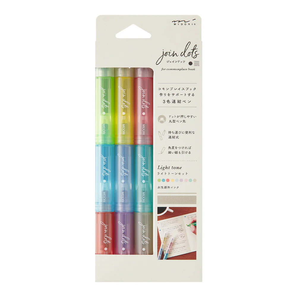 Light Tone 3pk Join Dots Connecting Pens
