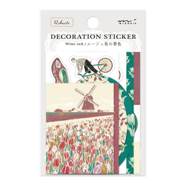 MD Decoration Sticker Set No. 2664 Dark Red