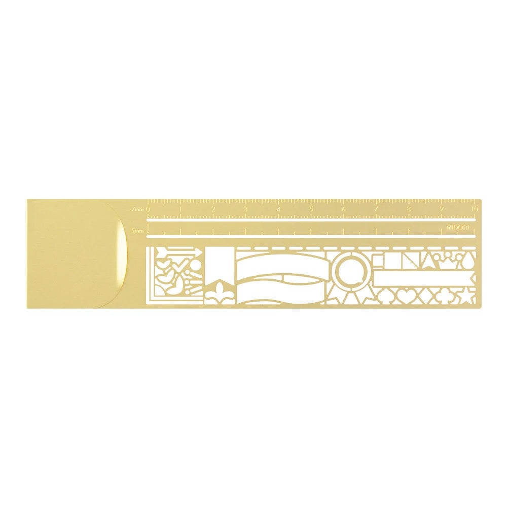 Banner Stencil Brass Clip Ruler | Midori