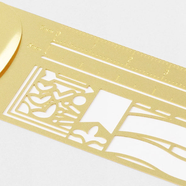 Banner Stencil Brass Clip Ruler | Midori