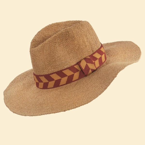 Natasha Hat Terracotta Chevron Band