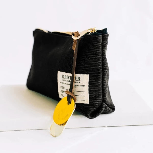 LUCY | SIGNATURE BLACK CANVAS ZIPPER POUCH