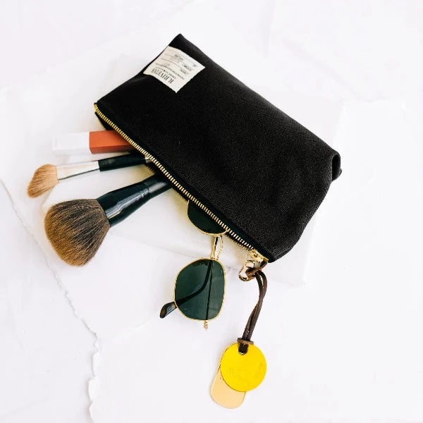 LUCY | SIGNATURE BLACK CANVAS ZIPPER POUCH