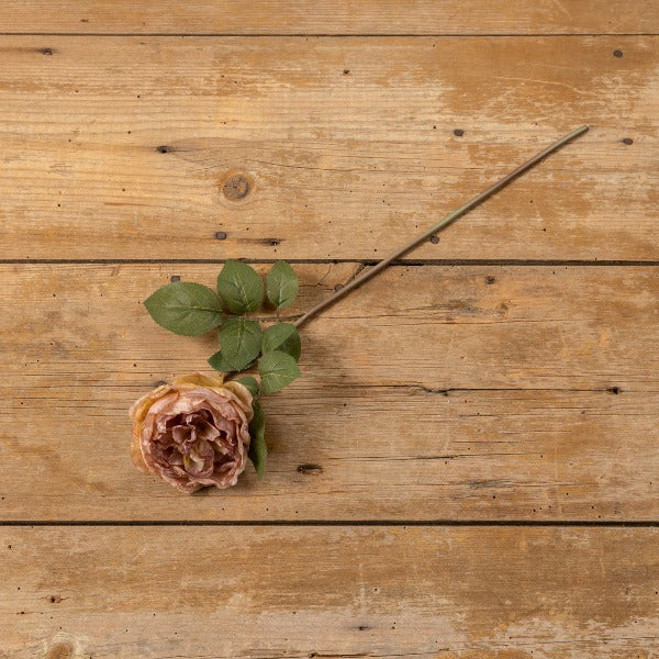 Spray pivoine beige et rose 19,5
