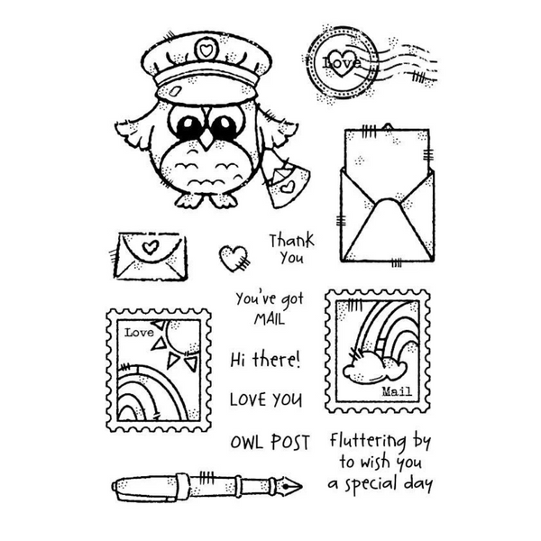 Owl Post 6x8 Clear Stamp Set | Francoise Read