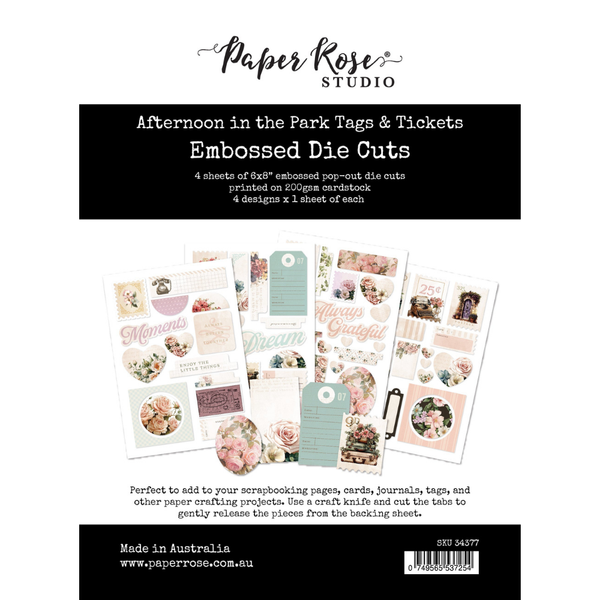 Afternoon in the Park 6x8 Embossed Die Cut Tags Pack