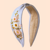 Perfect Posie Embroidered Headband in Powder Blue