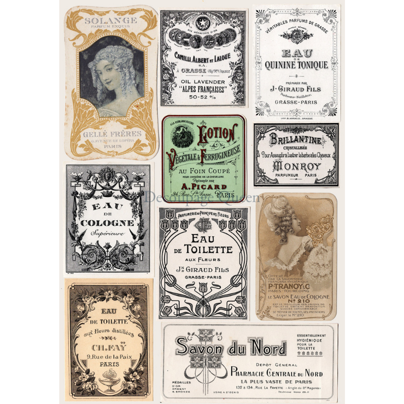 Perfume Labels A4 Rice Paper