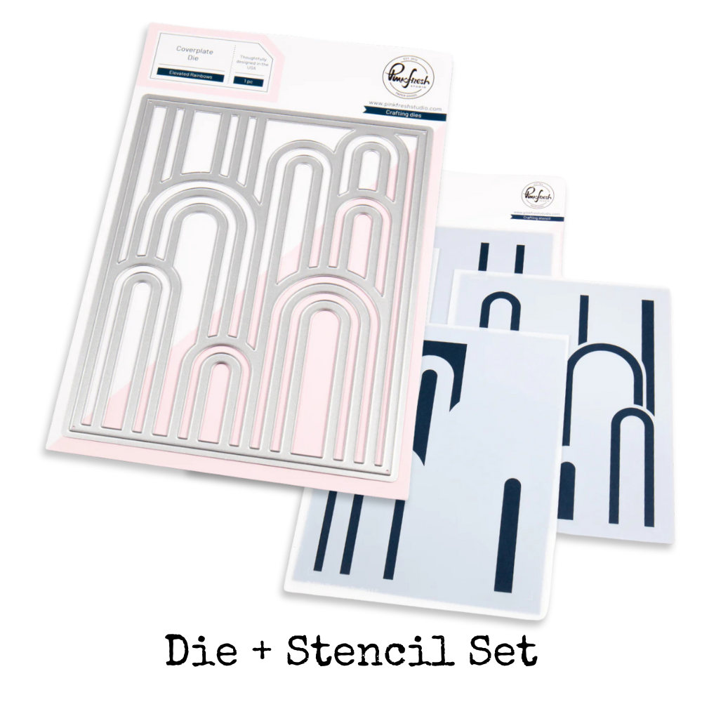 Elevated Rainbows Cover Plate Die + Stencil Set