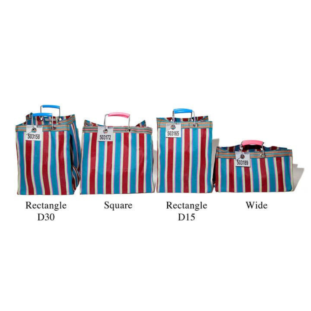Green x Pink Striped Recycled Plastic Bags