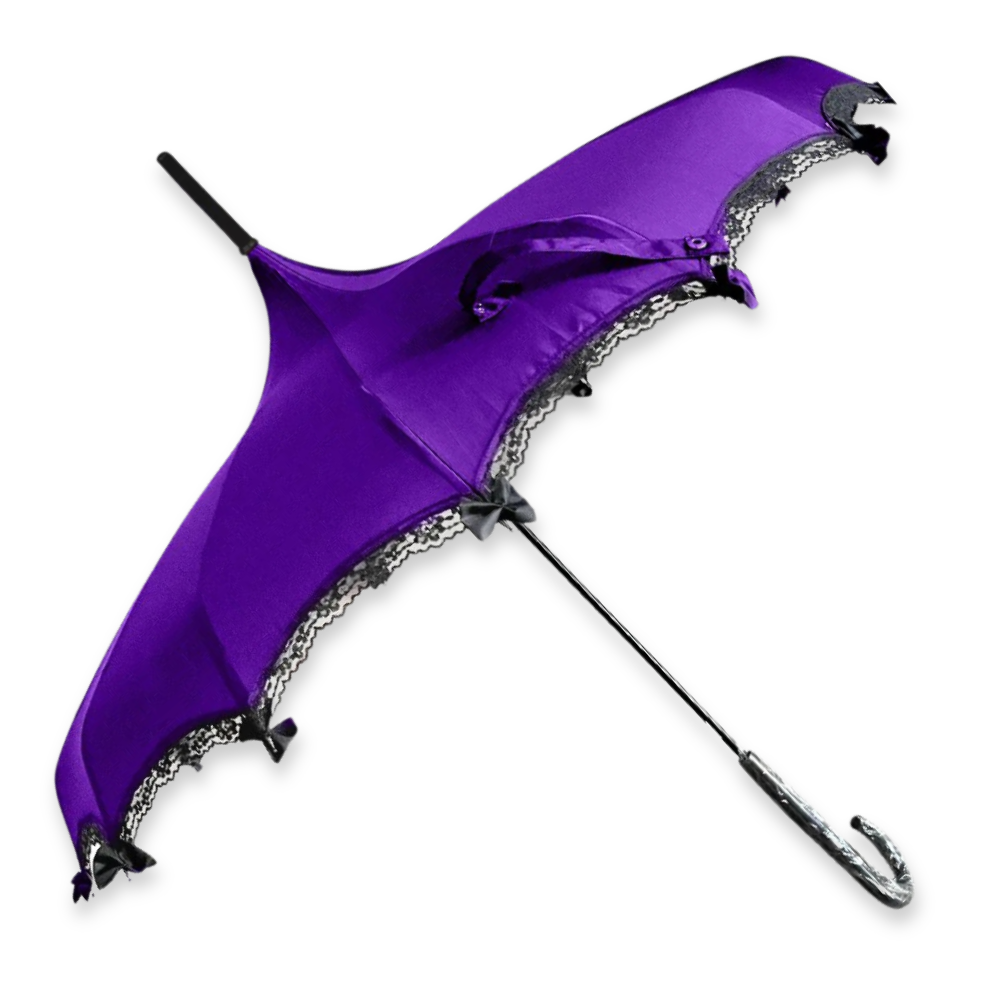 Purple Boutique Pagoda Umbrella with Lace and Bows
