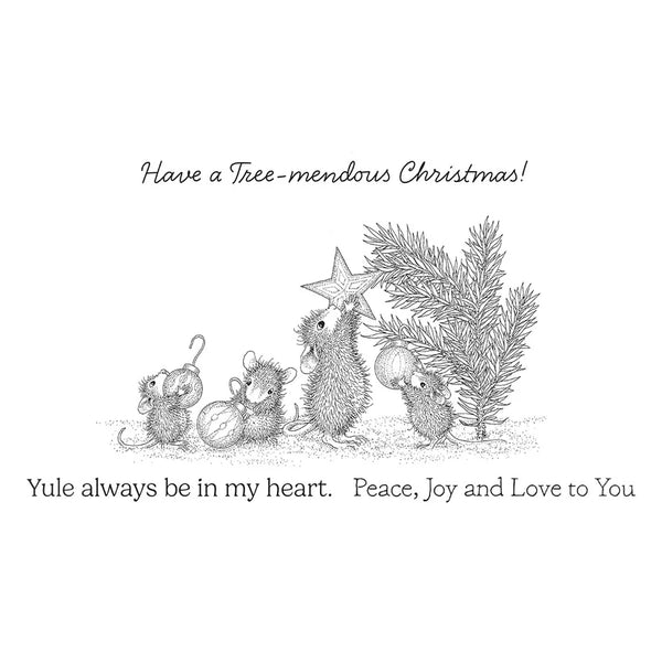 Tree-mendous Christmas Cling Rubber Stamp Set | House Mouse