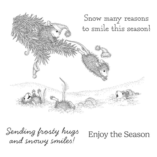 Snowy Smiles Cling Rubber Stamp Set | House Mouse