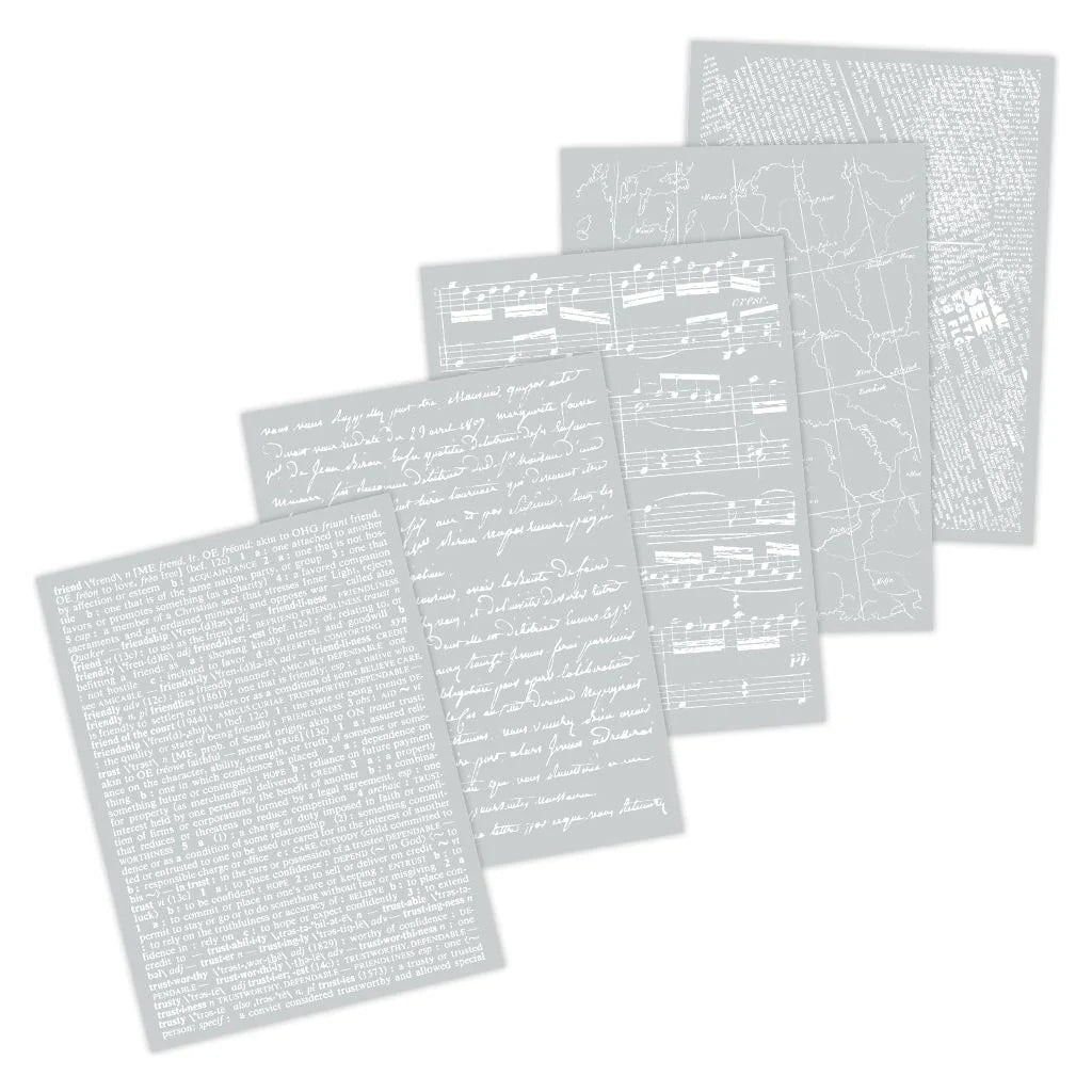 White Collage Background Transfers Part 2