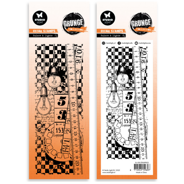 Rulers & Lights Slimline Stamp | Grunge Collection