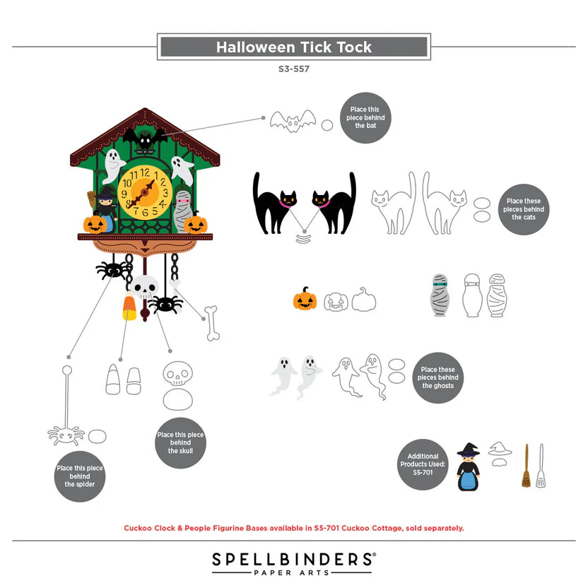Halloween Tick Tock Etched Dies | Cuckoo Cottage