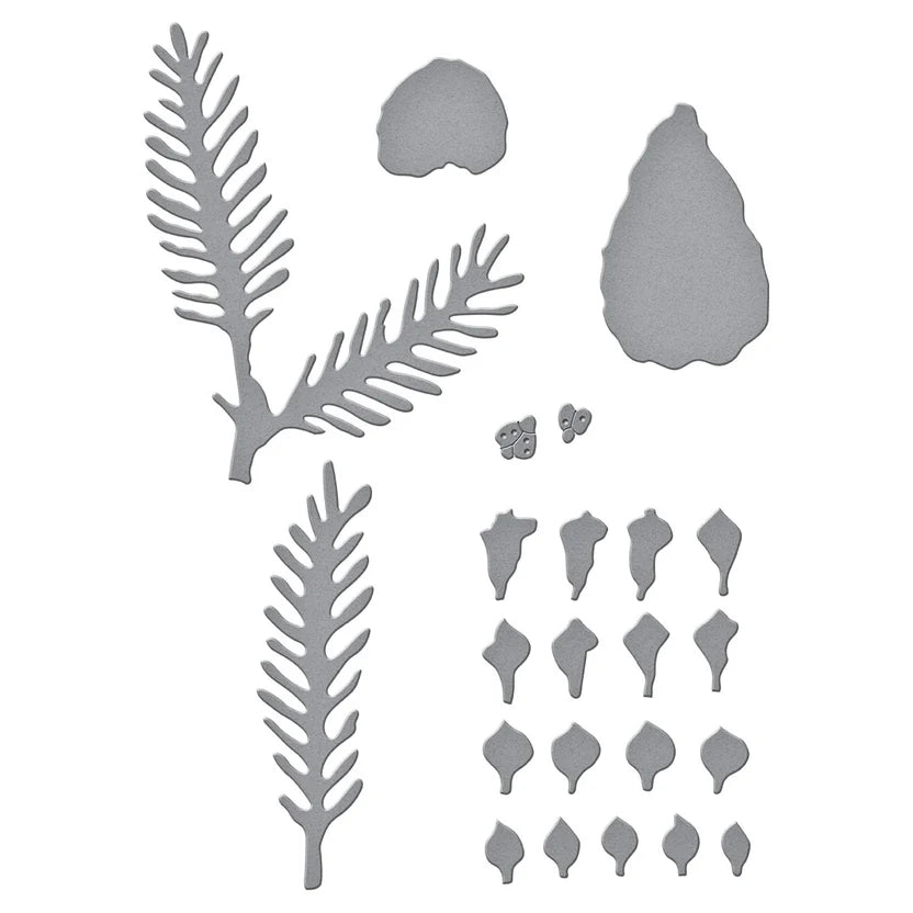 Pine Cone + Evergreen Bough Etched Die Set | Susan's Holiday Flora Collection by Susan Tierney-Cockburn