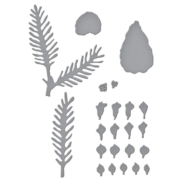 Pine Cone + Evergreen Bough Etched Die Set | Susan's Holiday Flora Collection by Susan Tierney-Cockburn