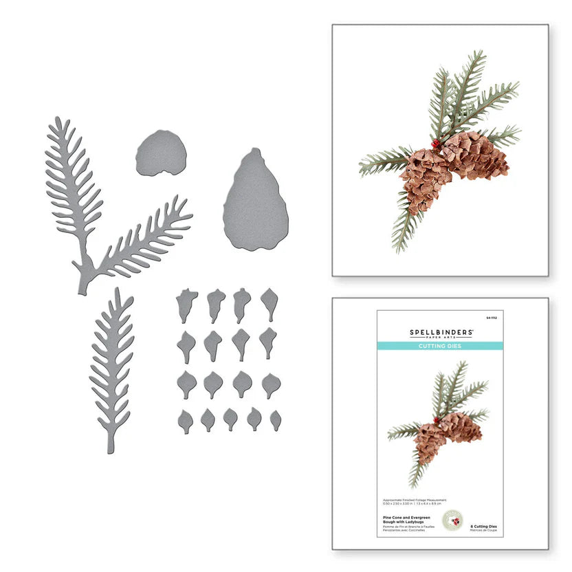 Pine Cone + Evergreen Bough Etched Die Set | Susan's Holiday Flora Collection by Susan Tierney-Cockburn
