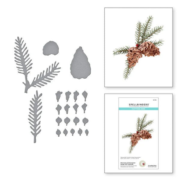 Pine Cone + Evergreen Bough Etched Die Set | Susan's Holiday Flora Collection by Susan Tierney-Cockburn