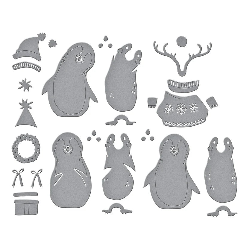 Playful Penguins Etched Dies | Simon Hurley's Let it Snow