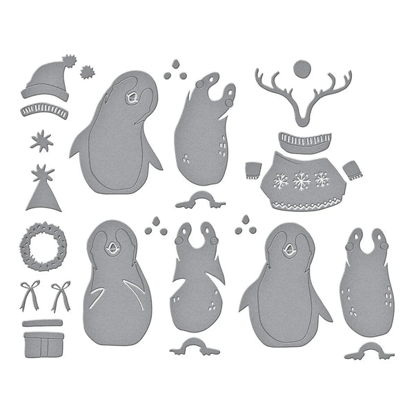 Playful Penguins Etched Dies | Simon Hurley's Let it Snow