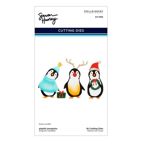 Playful Penguins Etched Dies | Simon Hurley's Let it Snow