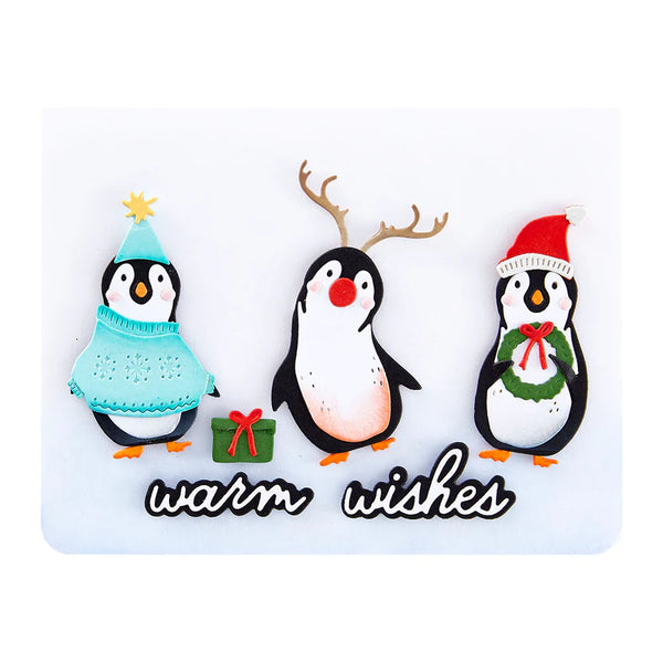 Playful Penguins Etched Dies | Simon Hurley's Let it Snow