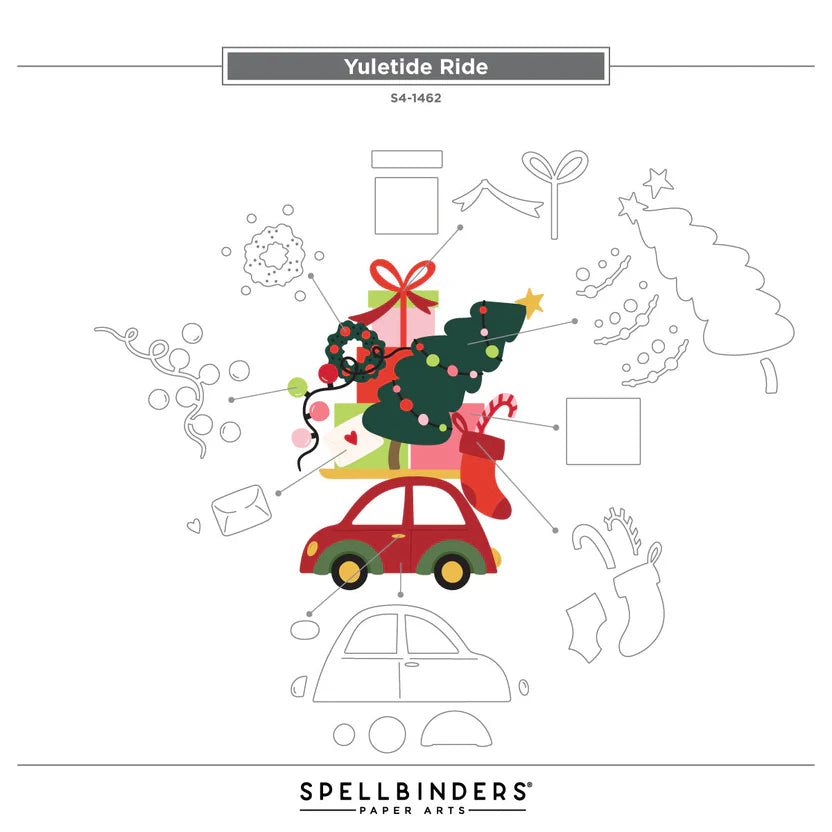 Yuletide Ride Etched Dies | Wonderland Collection