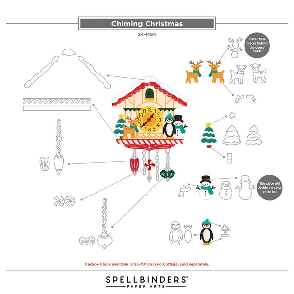 Chiming Christmas Etched Dies | Cuckoo Cottage