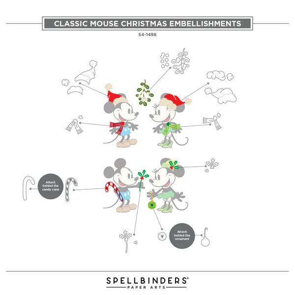 {coming soon!} Classic Mouse Christmas Embellishments Etched Dies | Say Cheese Classic Mouse Christmas Collection