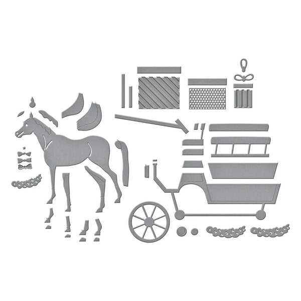 Christmas Horse-Drawn Wagon Etched Dies | Country Christmas Collection