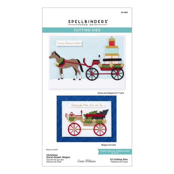 Christmas Horse-Drawn Wagon Etched Dies | Country Christmas Collection