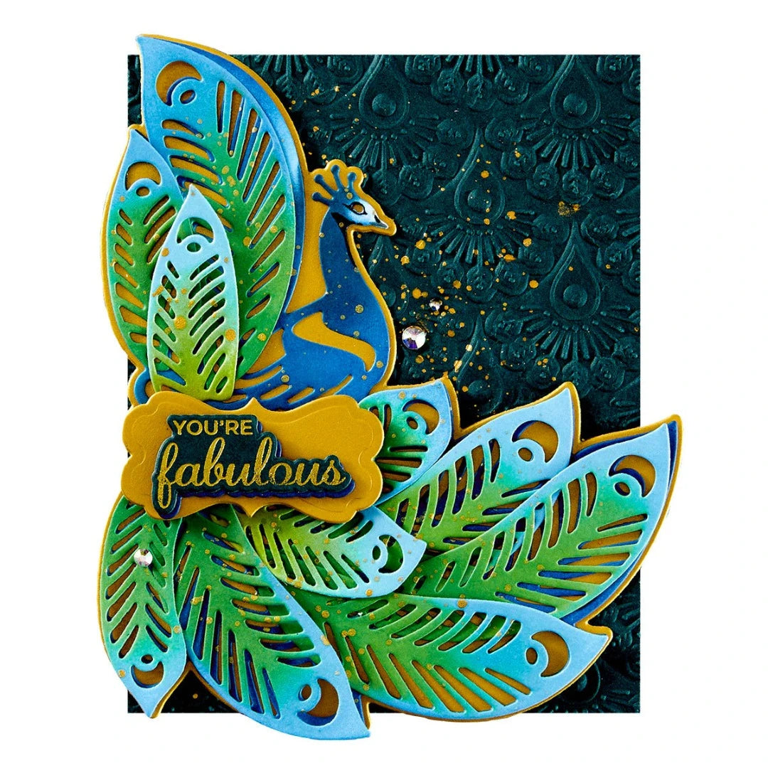 Glorious Peacock Etched Die Set | Peacock Paradise by Dawn Bibby