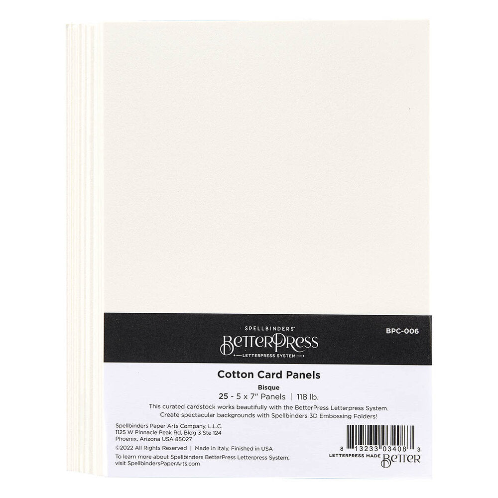 Bisque A7 BetterPress Cotton Card Panels {25pk}