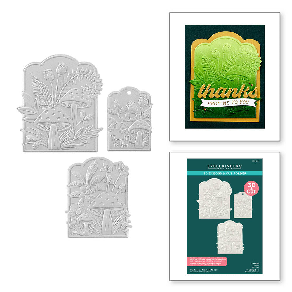 Mushrooms From Me to You Emboss + Cut Folder | 3D Botanical Collection