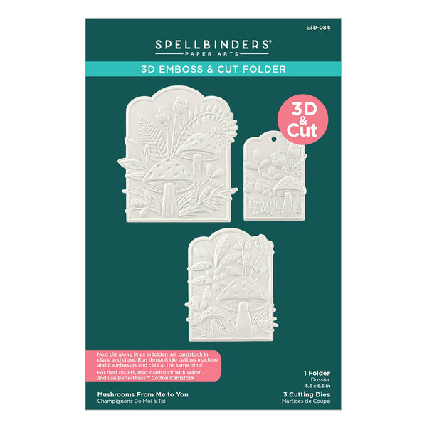 Mushrooms From Me to You Emboss + Cut Folder | 3D Botanical Collection