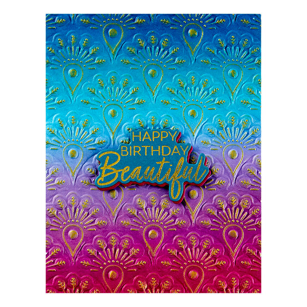 Peacock Motif 3D Embossing Folder | Peacock Paradise by Dawn Bibby