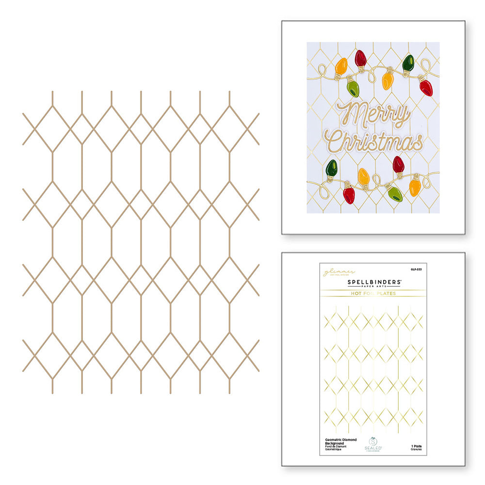 Geometric Diamond Background Hot Foil Plate {Glimmer} | Sealed Collection