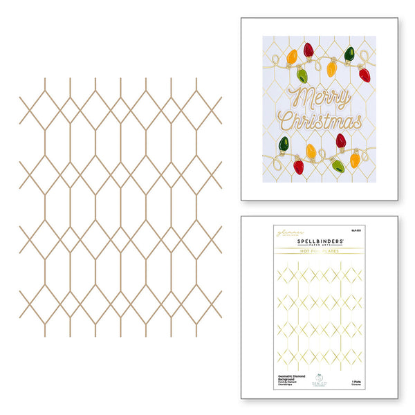 Geometric Diamond Background Hot Foil Plate {Glimmer} | Sealed Collection