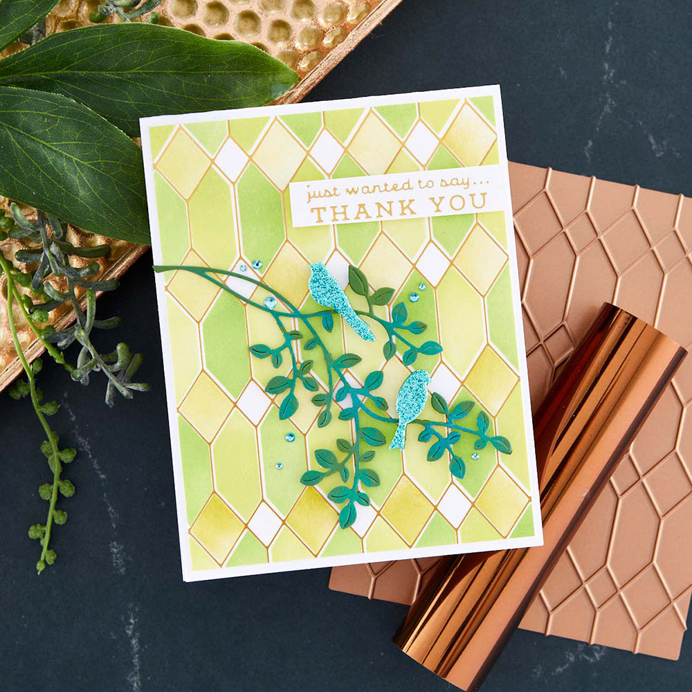 Geometric Diamond Background Hot Foil Plate {Glimmer} | Sealed Collection