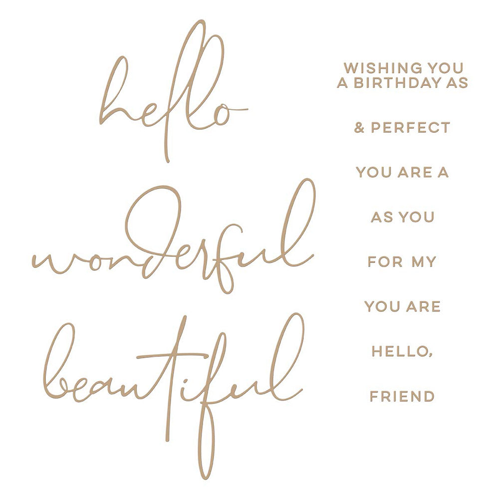 Hello, Friend Sentiments Hot Foil Plate {Glimmer} | Yana Smakula's Anemone Blooms Collection