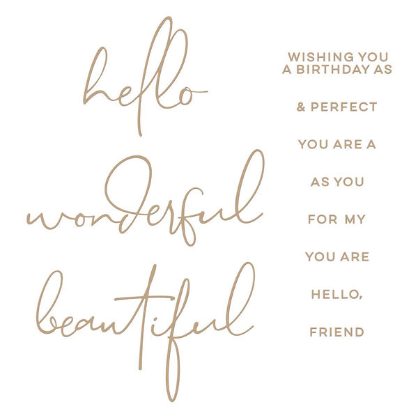 Hello, Friend Sentiments Hot Foil Plate {Glimmer} | Yana Smakula's Anemone Blooms Collection
