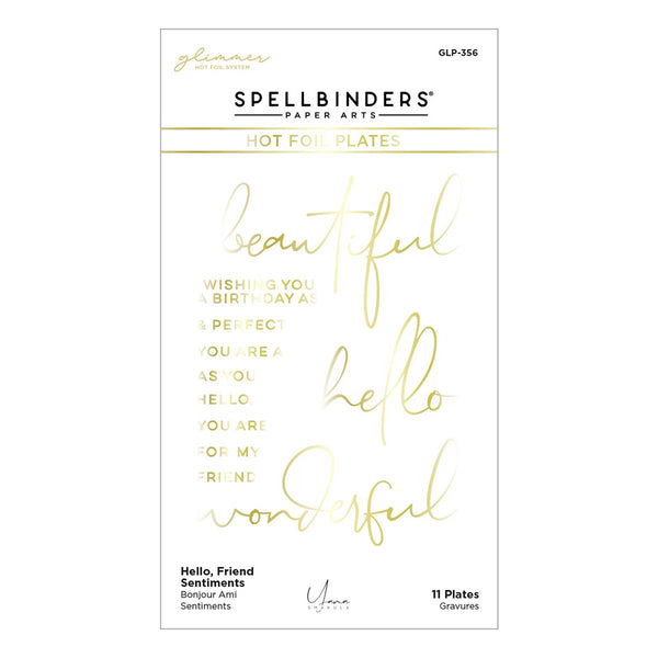 Hello, Friend Sentiments Hot Foil Plate {Glimmer} | Yana Smakula's Anemone Blooms Collection