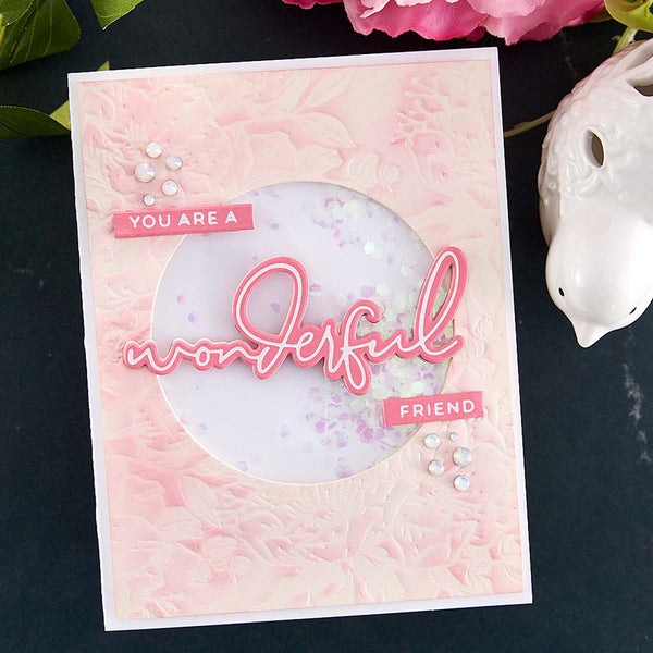 Hello, Friend Sentiments Hot Foil Plate {Glimmer} | Yana Smakula's Anemone Blooms Collection